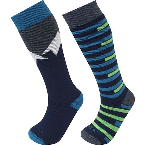 6710001-2054-KXS - Шкарпетки дитячі T1 KID’S MERINO SKI 2-PACK (S2KNN 2054) blue/green
