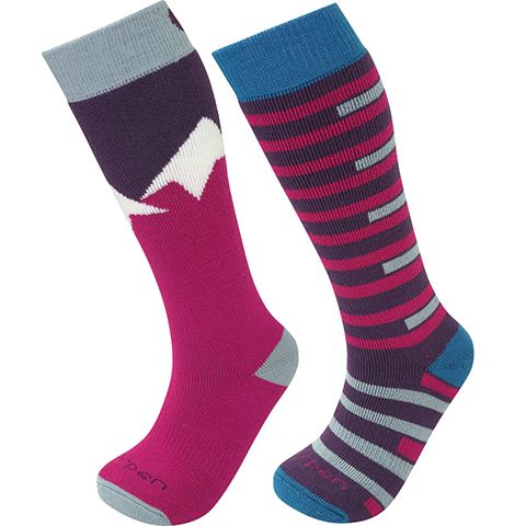 6710001-2820-KXS - Шкарпетки дитячі T1 KID’S MERINO SKI 2-PACK (S2KNN 2820) pink/blue