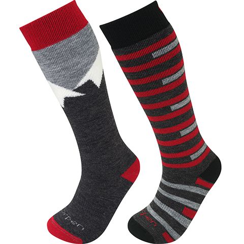 6710001-5893-KS - Шкарпетки дитячі T1 KID’S MERINO SKI 2-PACK (S2KNN 5893) black/red