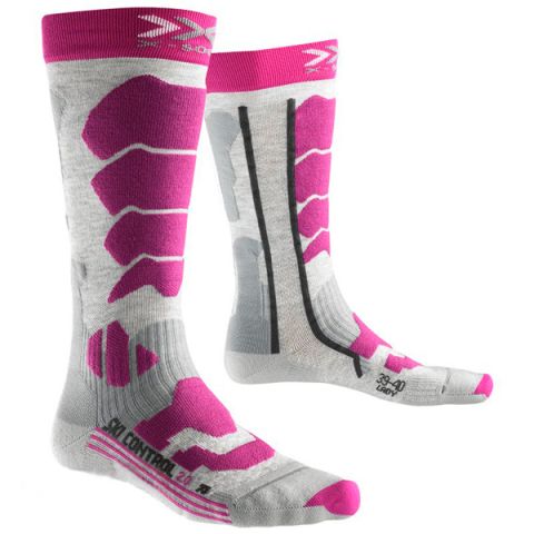 X100091G731 35/36 - Шкарпетки лижні SKI CONTROL 2.0 LADY G731 Light Grey Melange/Violet